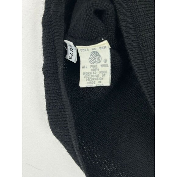 Vintage Susan Bristol Embroidered Black Wool Blend Vest Size 2W - Picture 7 of 9